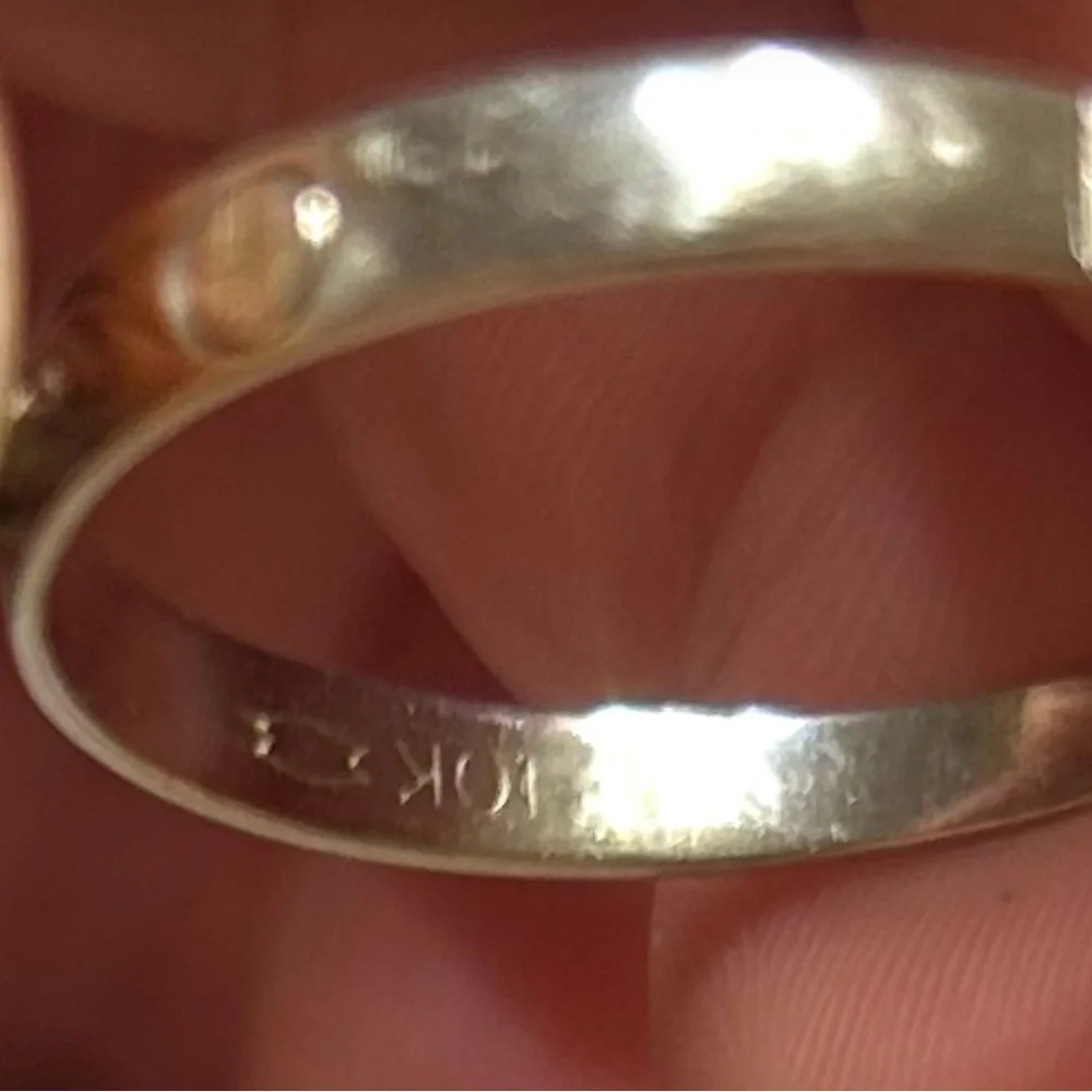 Vintage 1950’s White gold, 10k diamond solitaire ring.  Approx 0.05 carat weight - Picture 6 of 10